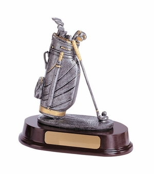 GOLF BAG, 7 INCH RESIN TROPHY