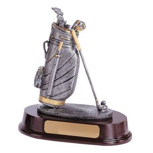 GOLF BAG, 7 INCH RESIN TROPHY