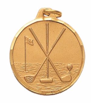 1-1/4 Inch Die-Struck Golf Medal in Gold, Silver, or Bronze