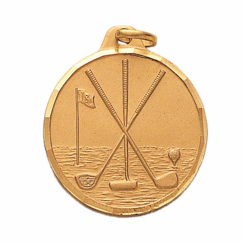 1-1/4 Inch Die-Struck Golf Medal in Gold, Silver, or Bronze