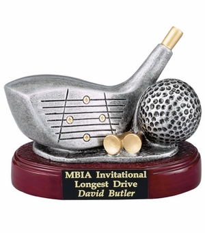 GOLF DRIVER AND BALL, 4 INCH ,  WITHOUT PLATE