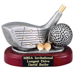 GOLF DRIVER AND BALL, 4 INCH ,  WITHOUT PLATE