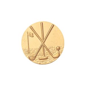 1-Inch in Diameter Round Metal Golf Medallion Insert in Multiple Colors