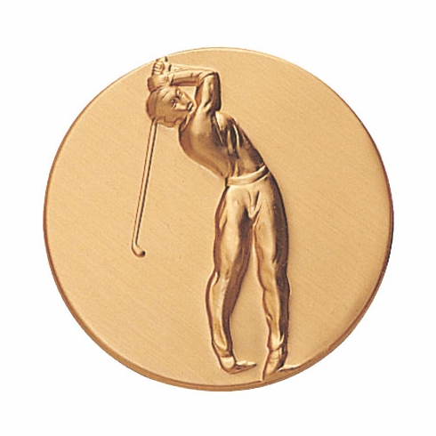 2-Inch in Diameter Round Metal Mens Golf Themed Stamped Insert in Multiple Colors