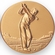2-Inch in Diameter Round Metal Male Golf Themed Stamped Insert in Gold