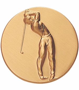 2-Inch in Diameter Round Metal Mens Golf Themed Stamped Insert in Multiple Colors