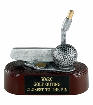 GOLF PUTTER, 4 1/2 INCH RESIN TROPHY