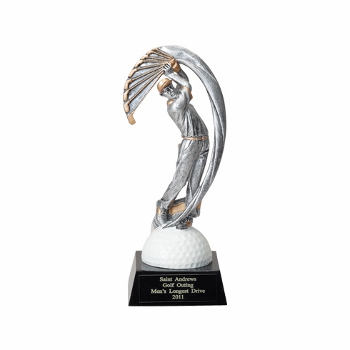 GOLFER, MALE, 8 1/2 INCH FIGURE TROPHY