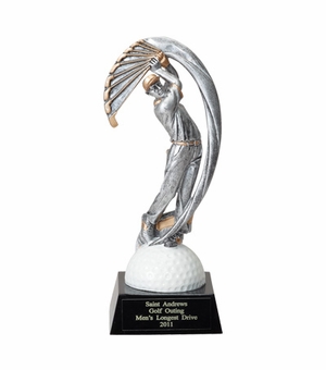 GOLFER, MALE, 8 1/2 INCH FIGURE TROPHY