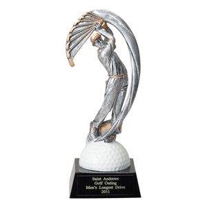 GOLFER, MALE, 8 1/2 INCH FIGURE TROPHY