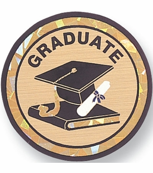 2 Inch in Diameter Round Graduation Insert with Mylar Detailing