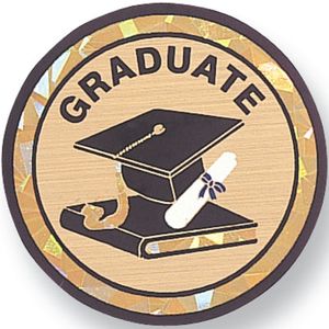 2 Inch in Diameter Round Graduation Insert with Mylar Detailing