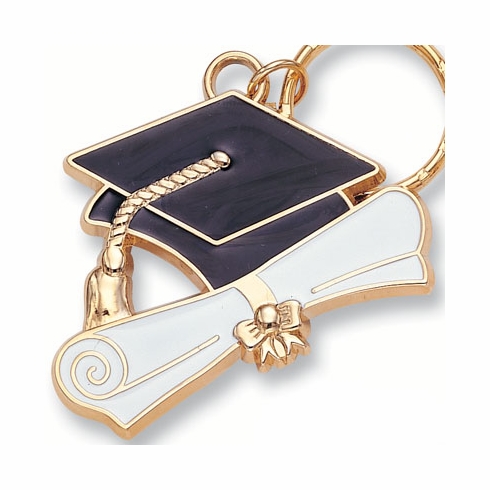 GRADUATION ENAMELED KEYRING, BAGGED