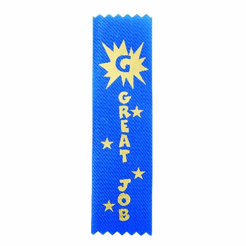 GREAT JOB 1-5/8 X 6 BLUE STOCK RIBBON
