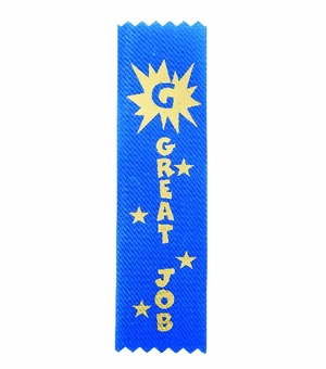 GREAT JOB 1-5/8 X 6 BLUE STOCK RIBBON