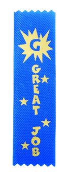 GREAT JOB 1-5/8 X 6 BLUE STOCK RIBBON