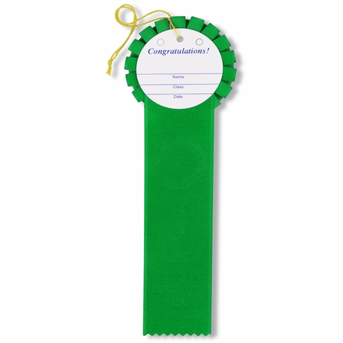 GREEN RIBBON, ROSETTE PARTICIPANT, 2 INCH  MYLAR