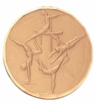 2 Inch Womens Gymnastic Medal in Gold with Customizable Back