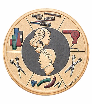 2 Inch in Diameter Round Metal Litho-Print Hair Design Medallion Insert