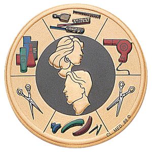 2 Inch in Diameter Round Metal Litho-Print Hair Design Medallion Insert