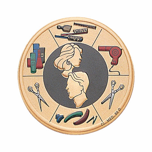 2 Inch in Diameter Round Metal Litho-Print Hair Design Medallion Insert