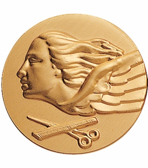2-Inch in Diameter Round Metal Hairstylists Stamped Insert in Gold