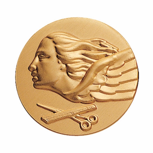 2-Inch in Diameter Round Metal Hairstylists Stamped Insert in Gold