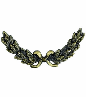 HALF WREATH ANTIQUE GOLD, 6-1/4X3