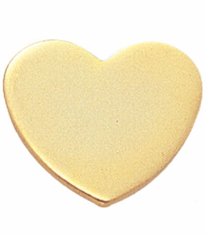 5/8 Inch High Polished Die-Struck Heart Pin in Gold