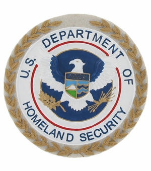 HOMELAND SECURITY PLAQUE MOUNT