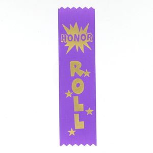 HONOR ROLL 1-5/8 X 6 PURPLE STOCK RIBBON