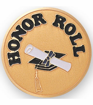 2-Inch in Diameter Round Etched-Enameled Metal Honor Roll Medallion Insert in Gold with Peel-and-Stick Back