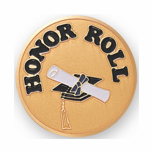 2-Inch in Diameter Round Etched-Enameled Metal Honor Roll Medallion Insert in Gold with Peel-and-Stick Back