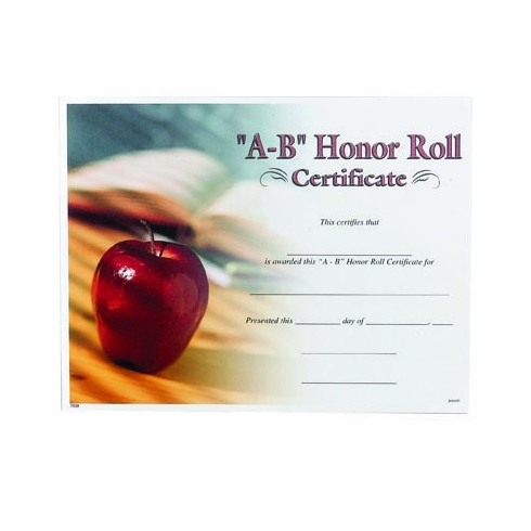 HONOR ROLL A-B CERTIFICATE