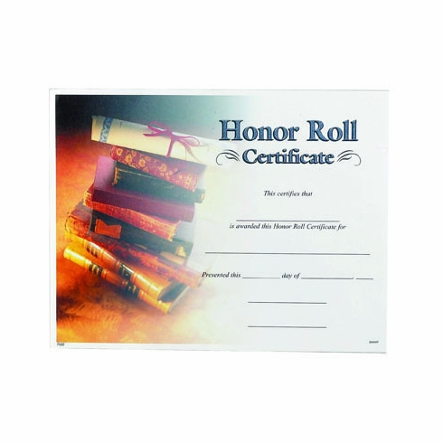 HONOR ROLL CERTIFICATE
