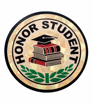 2 Inch in Diameter Round Honor Student Insert with Mylar Detailing