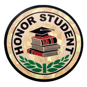 2 Inch in Diameter Round Honor Student Insert with Mylar Detailing