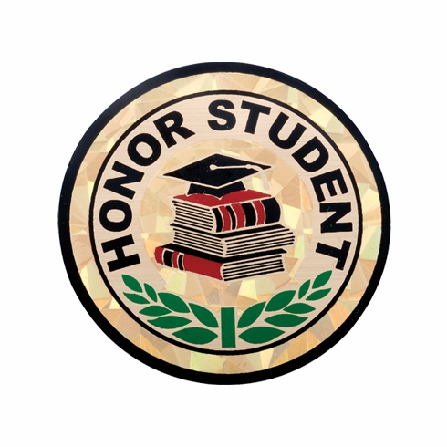 2 Inch in Diameter Round Honor Student Insert with Mylar Detailing