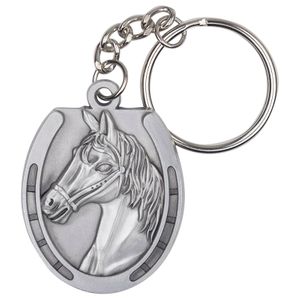 HORSE HEAD ANTIQUE PEWTER FINISH KEY CHAIN