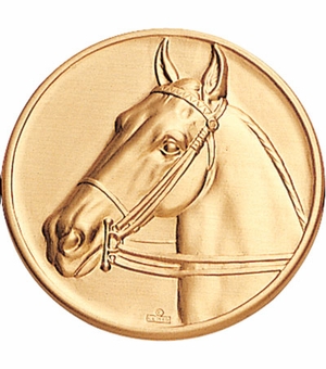 2-Inch in Diameter Round Metal Horse Themed Stamped Insert in Multiple Colors