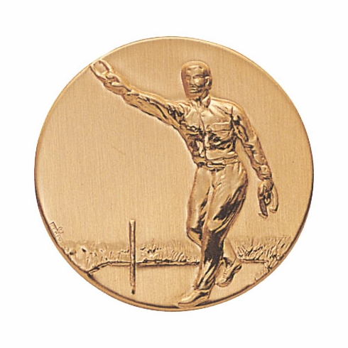 2-Inch in Diameter Round Metal Horseshoe Themed Stamped Insert in Gold or Silver