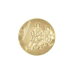 1-Inch in Diameter Round Metal Ice Hockey Medallion Insert in Multiple Colors