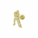 ICE HOCKEY PLAYER CHENILLE PIN GOLD