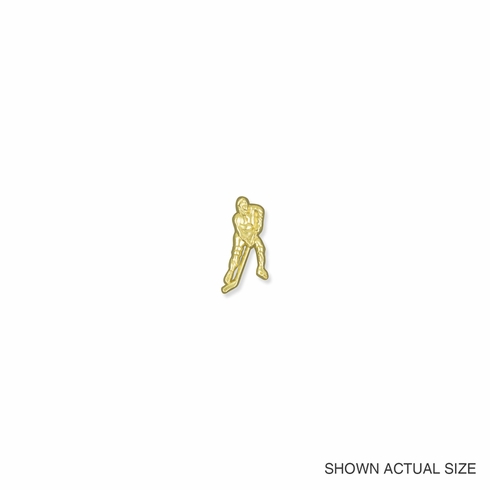 ICE HOCKEY PLAYER CHENILLE PIN GOLD