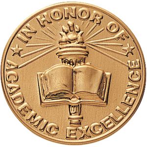 2-Inch in Diameter Round Stamped Metal Achievement Excellence Insert in Gold