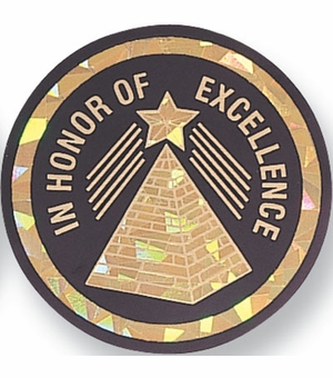 2 Inch in Diameter Round Excellence Insert with Mylar Detailing