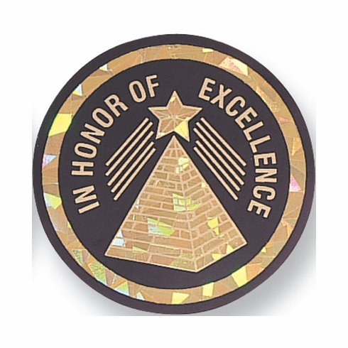 2 Inch in Diameter Round Excellence Insert with Mylar Detailing