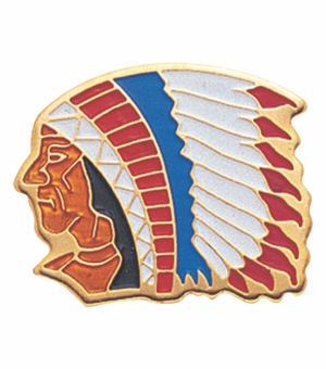 INDIAN CHIEF PIN  ENAMELED