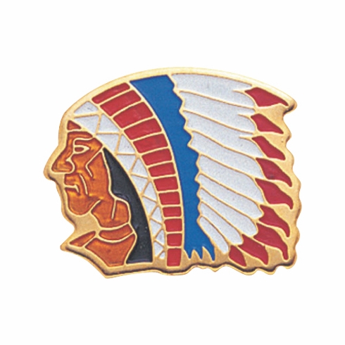 INDIAN CHIEF PIN  ENAMELED