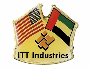 ITT INDUSTRIES CROSSED FLAG PIN